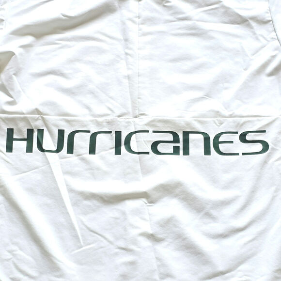 Adidas Men’s Miami Hurricane's Full Zip Hoodie 88% Polyester White, Size XL - Picture 8 of 9